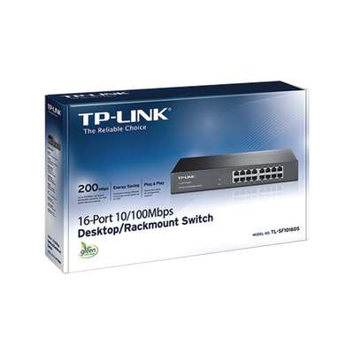 TP-LINK - Switch no administrable de 16 puertos 10/100 Mbps de escritorio y para montaje en rack