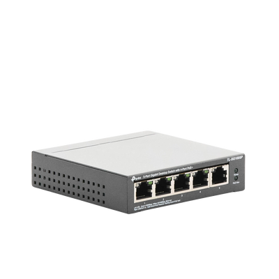 TP-LINK - Switch Escritorio No Administrable de 5 puertos 10/100/1000 Mbps / Con 4 puertos PoE 802.3af/at de hasta 65 W / PoE Extendido hasta 250 metros