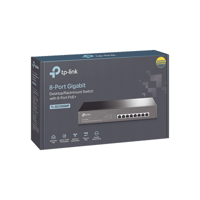 TP-LINK - Switch Gigabit PoE+ no administrable de 8 puertos 10/100/1000 Mbps, para escritorio