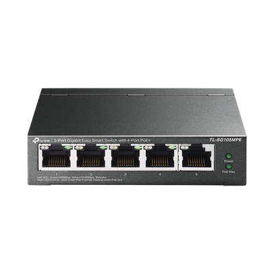 TP-LINK - Switch Administrable / Escritorio Easy Smart / 5 puertos 10/100/1000 Mbps / IGMP para Vigilancia / Calidad en el Servicio (QoS) / Gestión GUI / Recuperación automática PoE