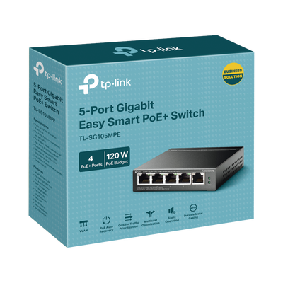TP-LINK - Switch Administrable / Escritorio Easy Smart / 5 puertos 10/100/1000 Mbps / IGMP para Vigilancia / Calidad en el Servicio (QoS) / Gestión GUI / Recuperación automática PoE