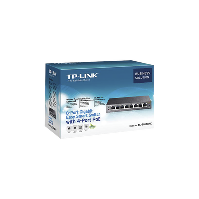 TP-LINK - Easy Smart Switch PoE JetStream , 8 puertos 10/100/1000 Mbps  55 W
