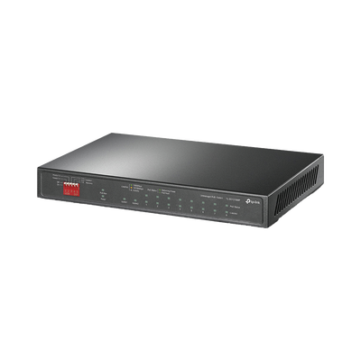 TP-LINK - Switch PoE+ No Administrable De Escritorio 10 Puertos / 8 puertos 10/100/1000 Mbps PoE af/at Inteligiente / Presupuesto 123 W / Modo Extendido hasta 250 metros