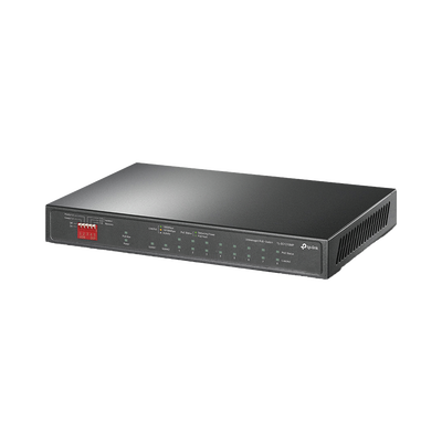 TP-LINK - Switch PoE+ No Administrable De Escritorio 10 Puertos / 8 puertos 10/100/1000 Mbps PoE af/at Inteligiente / Presupuesto 123 W / Modo Extendido hasta 250 metros