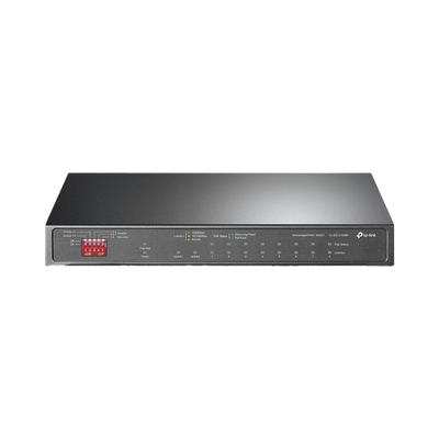 TP-LINK - Switch PoE+ No Administrable De Escritorio 10 Puertos / 8 puertos 10/100/1000 Mbps PoE af/at Inteligiente / Presupuesto 123 W / Modo Extendido hasta 250 metros