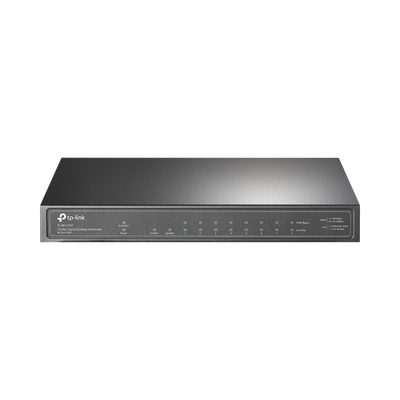 TP-LINK - Switch de escritorio PoE+, no Administrable 8 puertos 10/100/1000 Mbps + 1 puertos 10/100/1000 Mbps (Uplink) + 1 puerto SFP, 63W