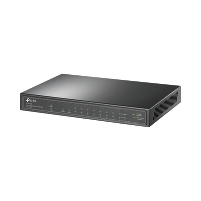 TP-LINK - Switch de escritorio PoE+, no Administrable 8 puertos 10/100/1000 Mbps + 1 puertos 10/100/1000 Mbps (Uplink) + 1 puerto SFP, 63W