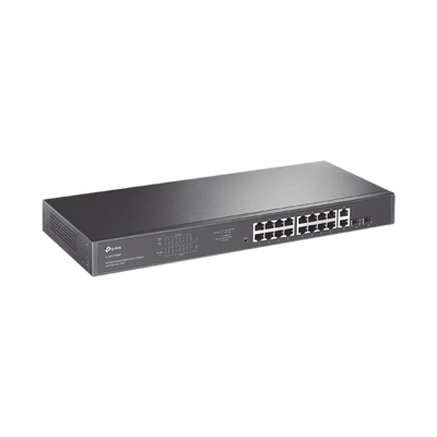 TP-LINK - Switch no administrable de 16 puertos 10/100/1000Mbps y PoE af/at, 2 puertos SFP hasta 250W.