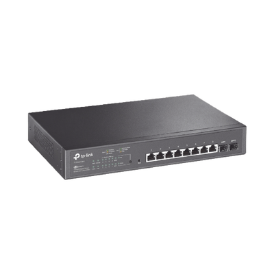 TP-LINK - Switch PoE JetStream SDN Administrable 8 puertos 10/100/1000 Mbps + 2 puertos SFP, 8 puertos PoE, 150W, administración centralizada OMADA SDN