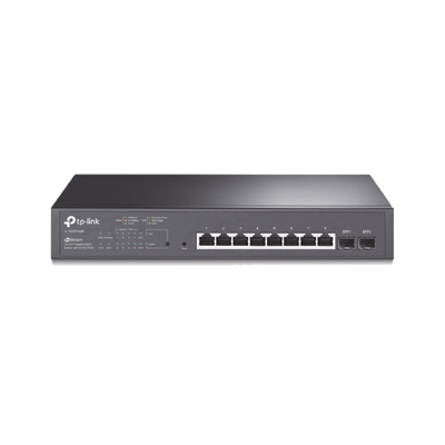 TP-LINK - Switch PoE JetStream SDN Administrable 8 puertos 10/100/1000 Mbps + 2 puertos SFP, 8 puertos PoE, 150W, administración centralizada OMADA SDN