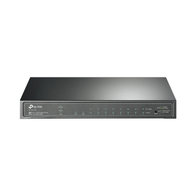 TP-LINK - Switch PoE JetStream SDN Administrable 8 puertos 10/100/1000 Mbps + 2 puertos SFP, 8 puertos PoE, 61W, administración centralizada OMADA SDN