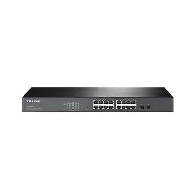 TP-LINK - Smart Switch administrable Capa 2, 16 puertos 10/100/1000 Mbps + 2 puertos SFP