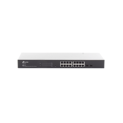 TP-LINK - Switch Omada SDN Administrable / 16 puertos Gigabit y 2 puertos SFP / Funciones sFlow, QinQ y QoS / Administración centralizada OMADA