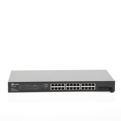 TP-LINK - Switch PoE JetStream SDN Administrable 24 puertos 10/100/1000 Mbps + 4 puertos SFP, 24 puertos PoE, 250W, administración centralizada OMADA SDN