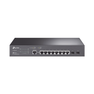 TP-LINK - Switch JetStream SDN Administrable 8 puertos 10/100/1000 Mbps + 2 puertos SFP, administración centralizada OMADA SDN