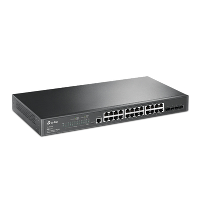 TP-LINK - Switch Omada SDN Administrable / 24 puertos Gigabit y 4 puertos SFP / Funciones sFlow, QinQ y QoS / Administración centralizada OMADA
