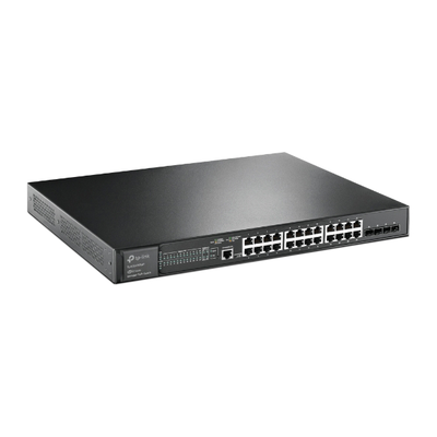 TP-LINK - Switch L2+ Omada PoE+ / 24 Puertos PoE+ 10/100/1000 Mbps / 4 Puertos SFP+ 10G / 2 Puertos Consola (RJ45 y microUSB) / Administración Centralizada Omada o Stand-Alone / Multicast IGMP / Presupuesto PoE 384W / Montaje en Rack / (SG3428XMP)