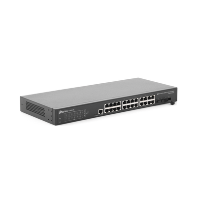 TP-LINK - Switch L2+ Omada PoE+ / 24 Puertos PoE+ 10/100/1000 Mbps / 4 Puertos SFP+ 10G / 2 Puertos Consola (RJ45 y microUSB) / Administración Centralizada Omada o Stand-Alone / Multicast IGMP / Presupuesto PoE 384W / Montaje en Rack / (SG3428XMP)