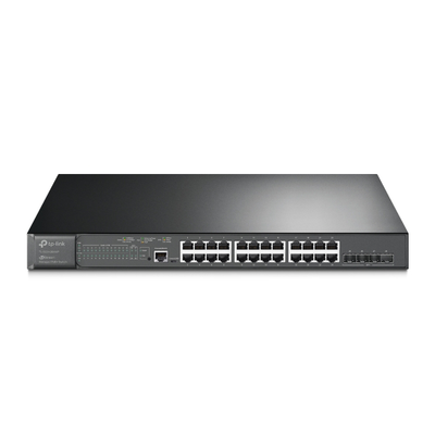 TP-LINK - Switch L2+ Omada PoE+ / 24 Puertos PoE+ 10/100/1000 Mbps / 4 Puertos SFP+ 10G / 2 Puertos Consola (RJ45 y microUSB) / Administración Centralizada Omada o Stand-Alone / Multicast IGMP / Presupuesto PoE 384W / Montaje en Rack / (SG3428XMP)