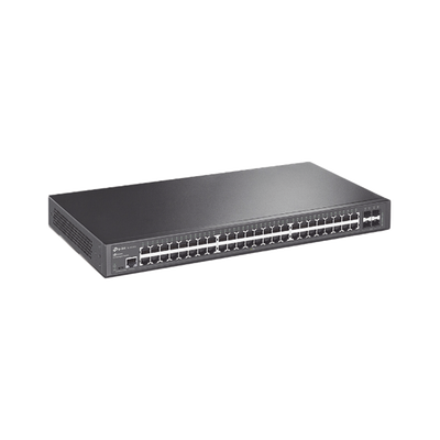 TP-LINK - Switch Omada SDN Administrable / 48 puertos Gigabit y 4 puertos SFP / Funciones sFlow, QinQ y QoS / Administración centralizada OMADA