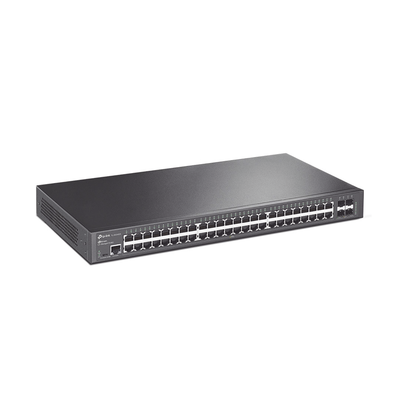 TP-LINK - Switch Omada SDN Administrable / 48 puertos Gigabit y 4 puertos SFP+ / Funciones sFlow, QinQ y QoS / Administración centralizada OMADA