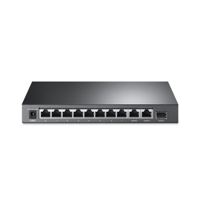 TP-LINK - Switch PoE+ No Administrable De Escritorio 11 Puertos / 8 puertos 10/100 Mbps PoE af/at Inteligiente / Presupuesto 124 W / Hasta 250 metros