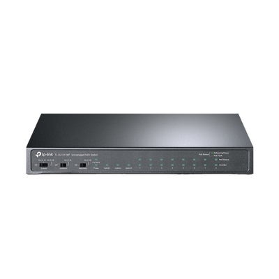 TP-LINK - Switch PoE+ No Administrable De Escritorio 11 Puertos / 8 puertos 10/100 Mbps PoE af/at Inteligiente / Presupuesto 124 W / Hasta 250 metros