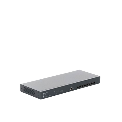 TP-LINK - Switch Fibra Óptica L2+ Omada / 8 Puertos SFP+ 10G /  2 Puertos Consola (RJ45 y micro-USB) / Administración Centralizada Omada o Stand-Alone / Multicast IGMP / Calidad de Servicio / Montaje en Rack / Silencioso (sin ventiladores)