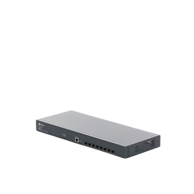 TP-LINK - Switch Fibra Óptica L2+ Omada / 8 Puertos SFP+ 10G /  2 Puertos Consola (RJ45 y micro-USB) / Administración Centralizada Omada o Stand-Alone / Multicast IGMP / Calidad de Servicio / Montaje en Rack / Silencioso (sin ventiladores)