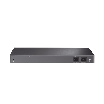 TP-LINK - Switch Fibra Óptica L2+ Omada / 16 Puertos SFP+ 10G / 2 Puertos Consola (RJ45 y micro-USB) / Administración Centralizada Omada o Stand-Alone / Multicast IGMP / Calidad de Servicio / Montaje en Rack / Silencioso (sin ventiladores)