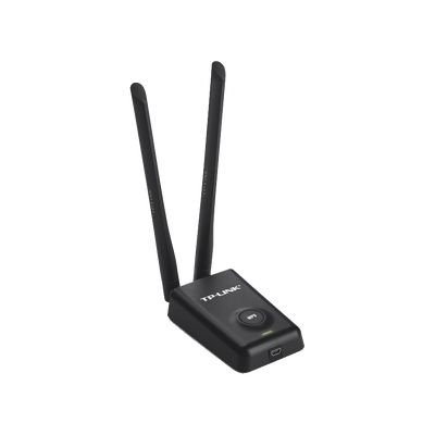 TP-LINK - Adaptador de alta potencia USB  inalámbrico/ WiFi N 300 Mbps / Frecuencia de 2.4 GHz / 2 Antenas Externas de 5 dBi / Compatibilidad Windows y Linux