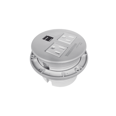 THORSMAN - Multicontactos / USB empotrable color blanco, no incluye cable de poder