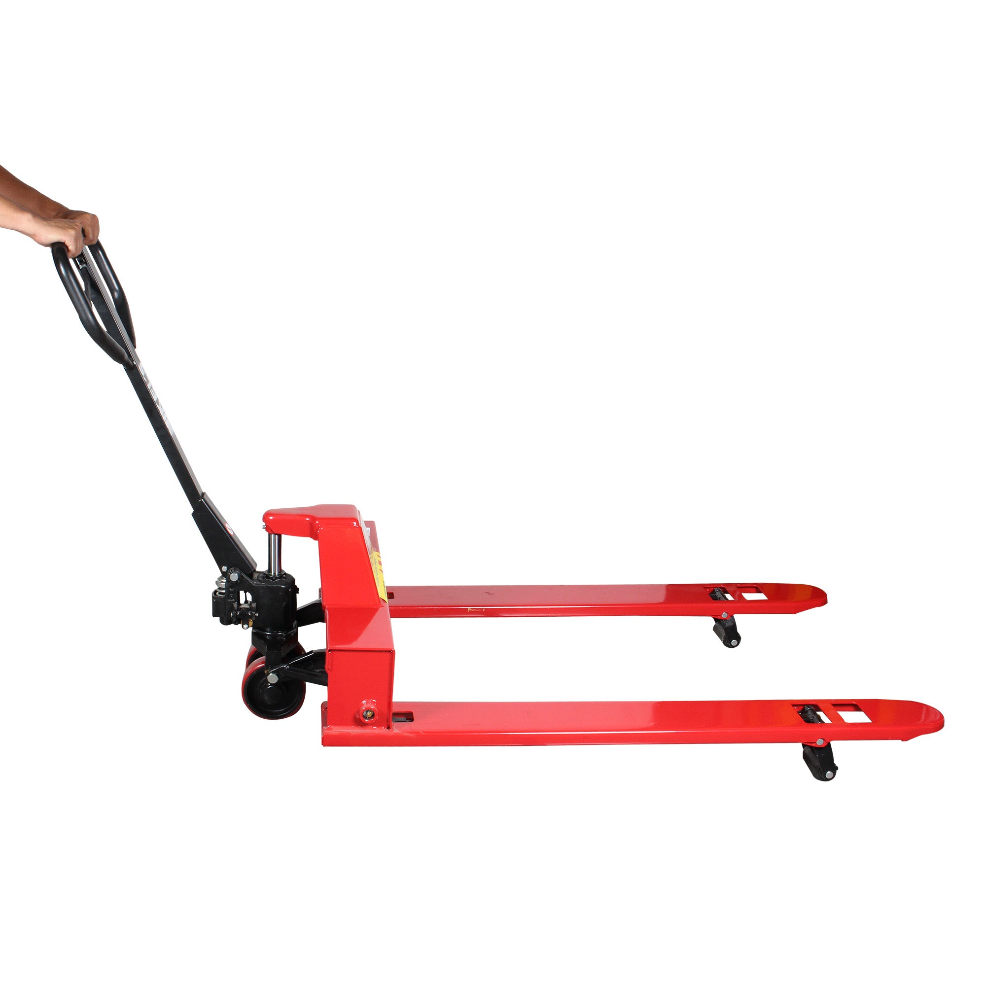 Patín hidráulico transpaleta con ruedas de nylon, extra baja 4 way (1.5 ton)