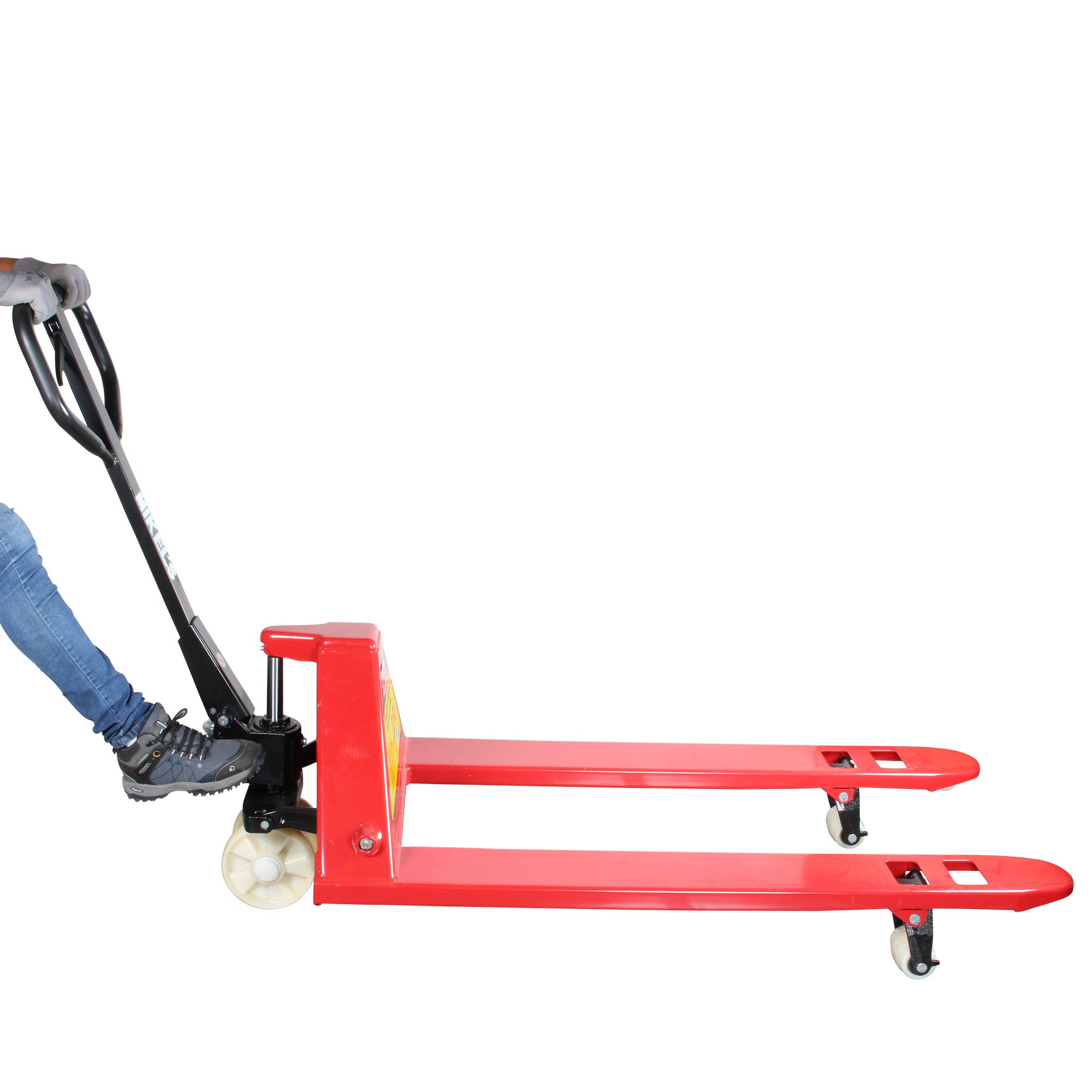 Patín hidráulico transpaleta con ruedas de nylon sistema sencillo (2.5 ton)
