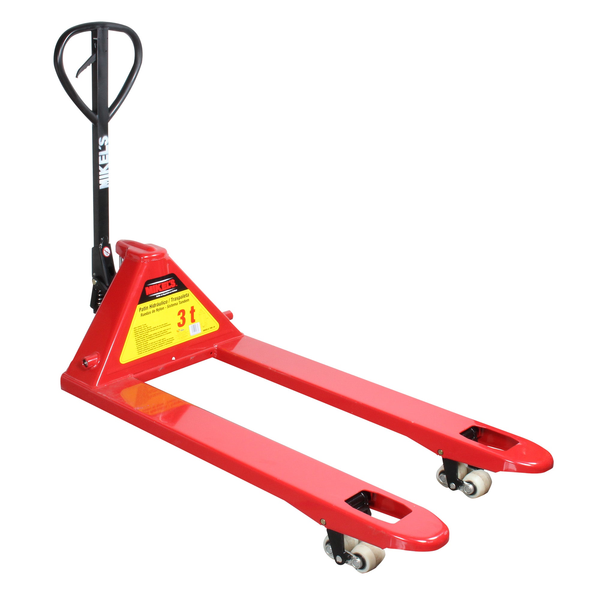 Patín hidráulico transpaleta con ruedas de nylon sistema tándem (3 ton)