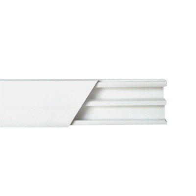 THORSMAN - Canaleta blanca de PVC auto extinguible, con división, 20 x 10 mm, tramo de 2.5m (5101-01250)