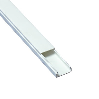 THORSMAN - Canaleta blanca de PVC auto extinguible, sin división, 20 x 10 mm, tramo de 2.5 m (5101-01260)
