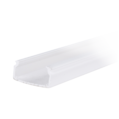THORSMAN -  Canaleta blanca con tapa transparente de PVC auto extinguible, ideal para colocar iluminación tipo Led, sin división, 20 x 10 mm, tramo de 2.5 m