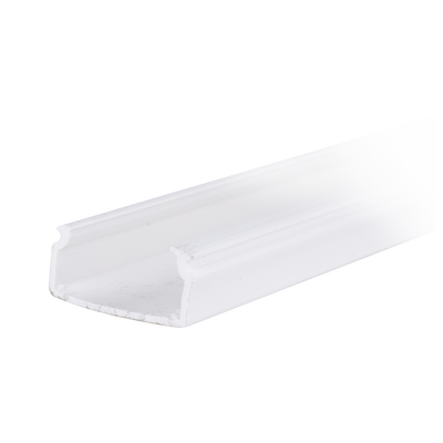 THORSMAN -  Canaleta blanca con tapa transparente de PVC auto extinguible, ideal para colocar iluminación tipo Led, sin división, 20 x 10 mm, tramo de 2.5 m