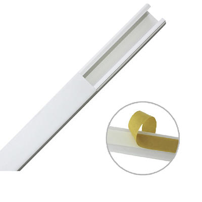 THORSMAN - Canaleta color blanco de PVC auto extinguible de una vía, 20 x 17 mm tramo 6 pies, con cinta adhesiva (5201-21252)