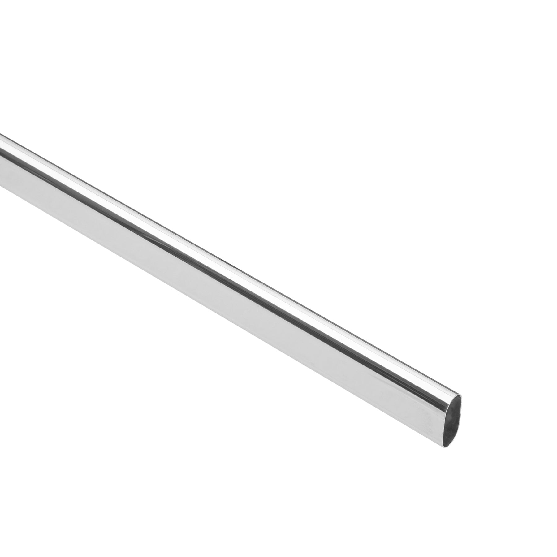 Tubo ovalado para closet, 1.2 m, acero cromado, HERMEX