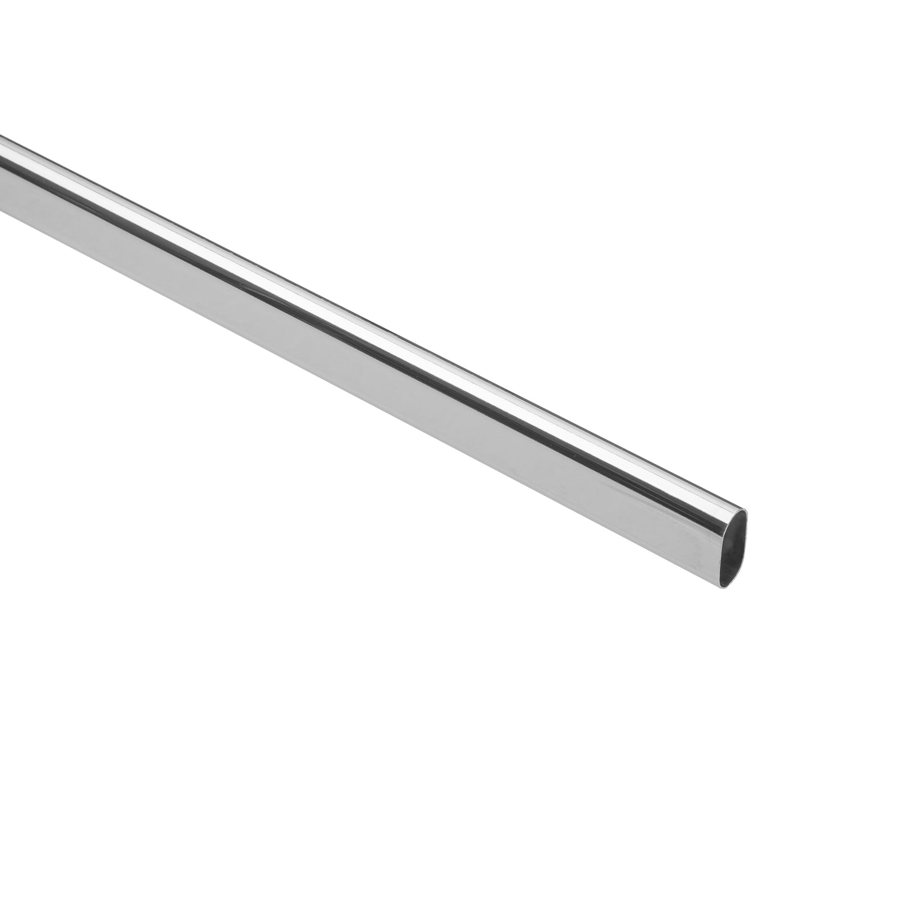 Tubo ovalado para closet, 1.8 m, acero cromado, HERMEX