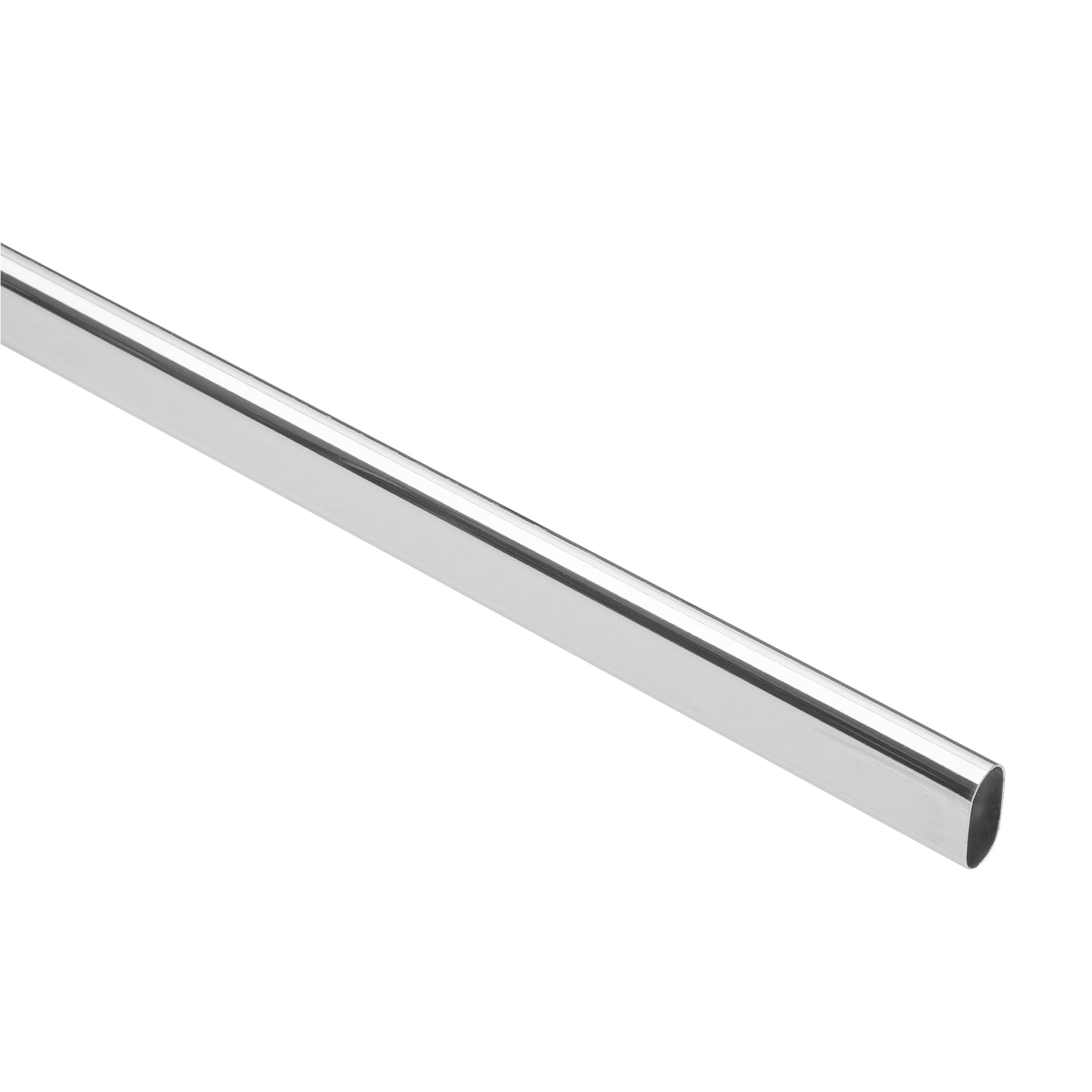 Tubo ovalado para closet, 2.4 m, acero cromado, HERMEX