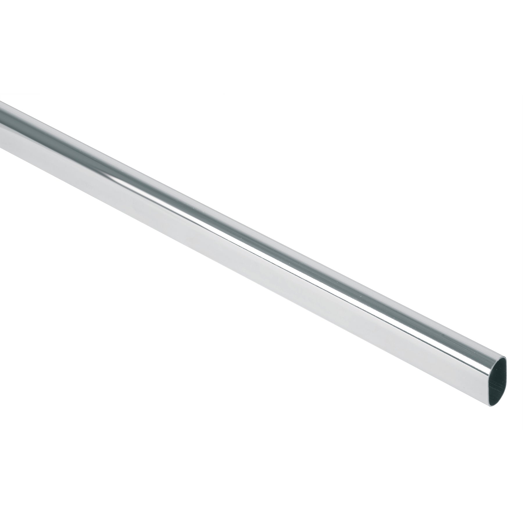 Tubo ovalado para closet, 3.0 m, acero cromado, HERMEX