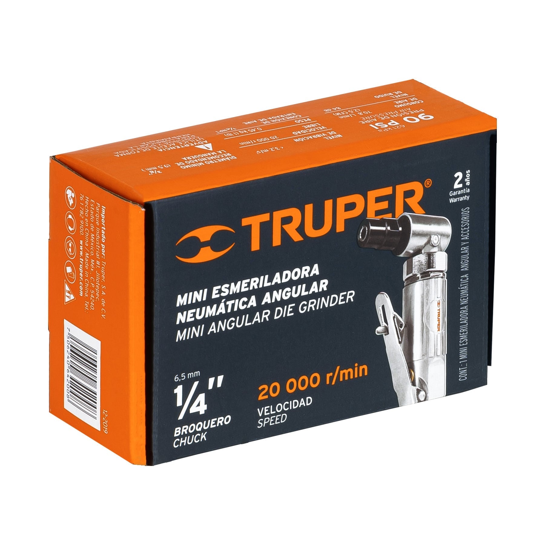 Esmeriladora angular neumatica 4-1/2', Truper