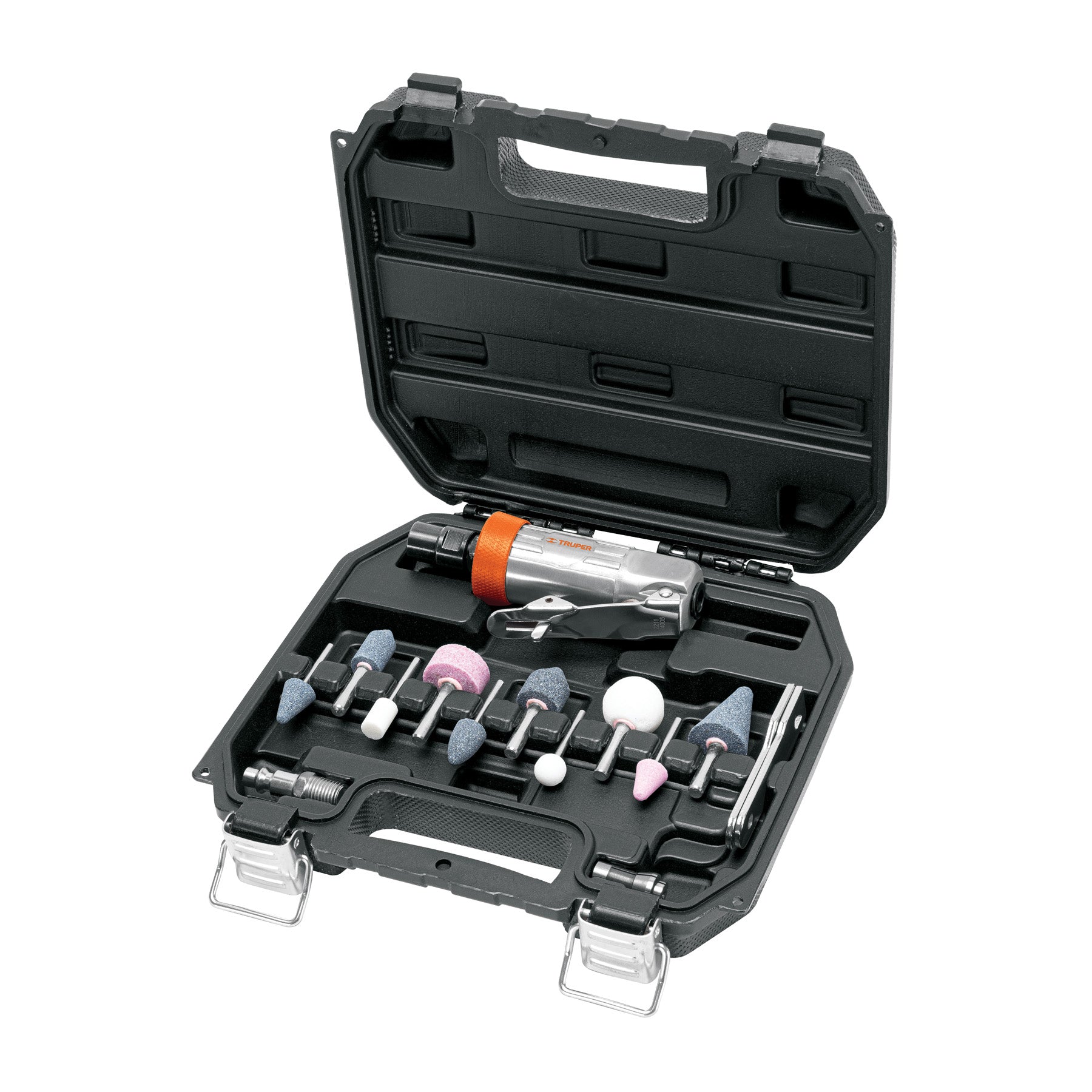 Kit de mini esmeriladora 1/4' con estuche plastico, Truper