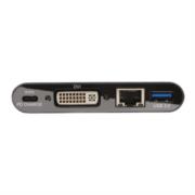 TRIPP-LITE - Adaptador Multipuerto Tripp Lite USB-C/Dvi/USB-A/GbE Carga PD Color Negro