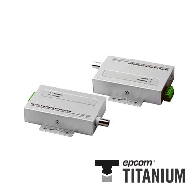 EPCOM TITANIUM - Receptor activo de 1 canal, requiere alimentación de 12 Vcc (distancia de video de 300 metros con transmisor activo)