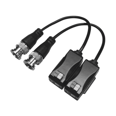 EPCOM TITANIUM - Kit de Transceptores (Baluns) con Terminal PUSH SUPERIOR PIG TAIL en ambos conectores, Resolución 4K , Cable flexible COAXIAL Blindado / COAXITRON / AUDIO POR COAXITRON  /Conector 100% COBRE /  Calidad PREMIUM