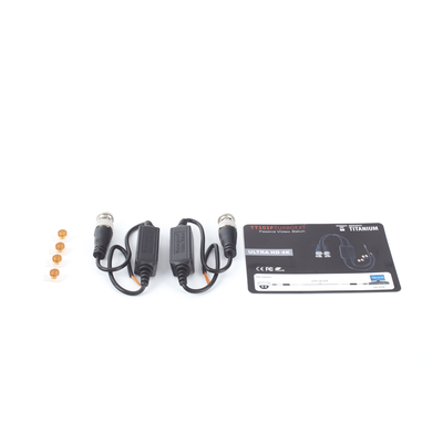 EPCOM TITANIUM - Kit de Transceptores (Baluns) para EXTERIOR TurboHD Hasta 4K HD-TVI / HD-CVI / AHD / CVBS / COAXITRON / AUDIO POR COAXITRON  / Menu OSD / CONECTORES 100% COBRE / Con Cable RF Blindado. Distancia de hasta 200 m en 4K. Calidad PREMIUM